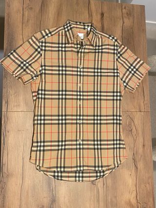 Camisa Burberry ORIGINAL Hombre Beige Multicolor