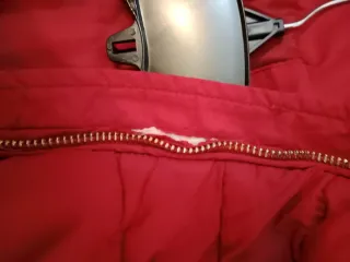 Chaquetón acolchado rojo mujer