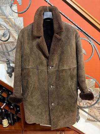 Cappotto Montone Shearling vera Pelle Scamosciata