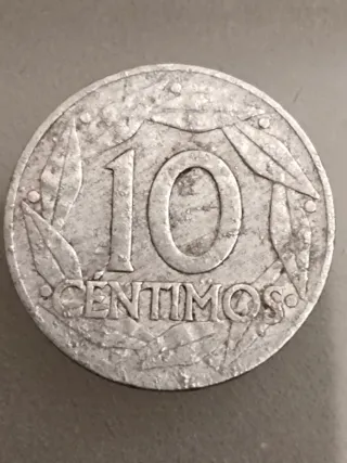 10 Céntimos España 1959 Franco con error
