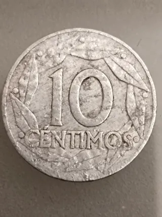 10 Céntimos España 1959 Franco con error