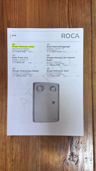 Grupo Hidráulico Solar Baxi Roca KHS 10 & 20