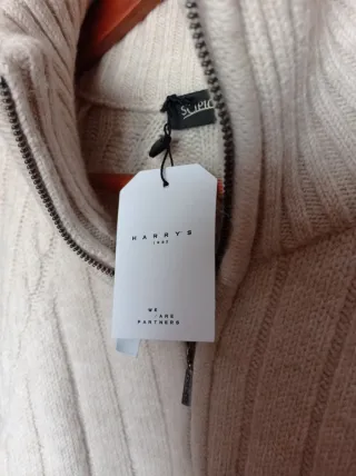 Jersey de hombre beige con cremallera