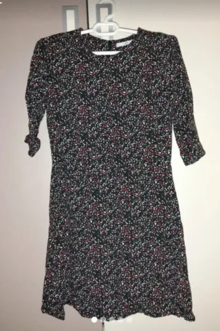 Vestido estampado flores negro