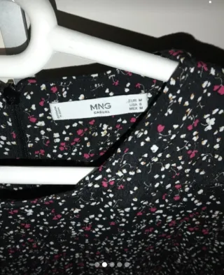 Vestido estampado flores negro