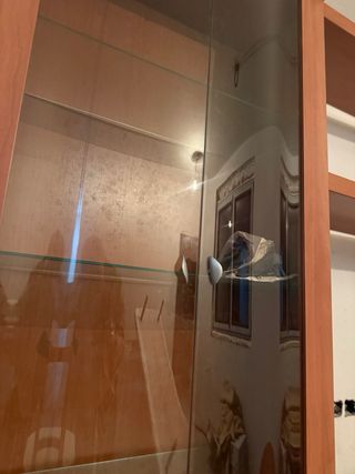 Mueble de salón modular madera y cristal