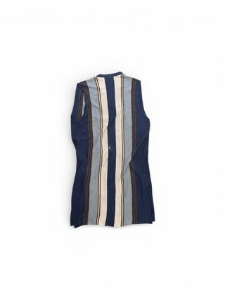 Gilet lungo smanicato a righe Vintage