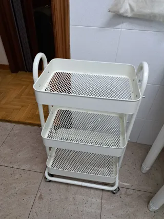 Carrello Ausiliare Cucina 3 Livelli Bianco