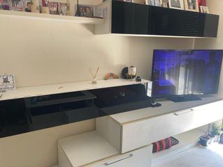 Mueble salón cristal negro