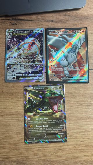 Lote 3 Cartas Pokémon: Rayquaza, Reshiram, Deoxys