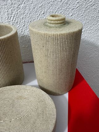 Juego baño accesorios jabonera y vasos ceramica