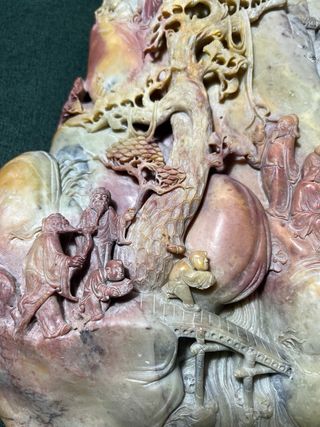 Escultura piedra tallada japonesa años 50