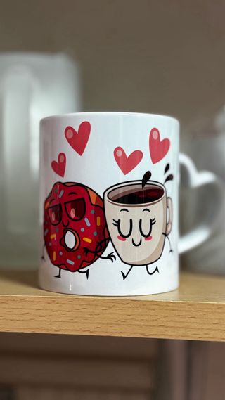 Taza San Valentín Donuts y Café
