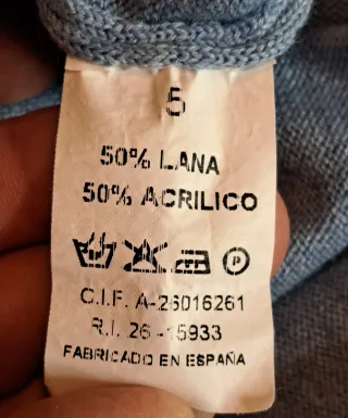 Jersey Canalejas Cuello Pico Azul Talla 5