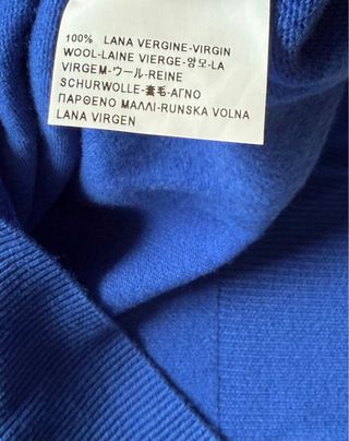 Maglione Benetton blu in lana merino