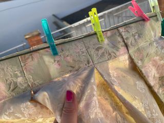 Tela antigua adamascada pura seda cortinas