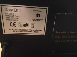 Estufa eléctrica chimenea negra