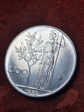 100 Lire Minerva 1963 Fdc.