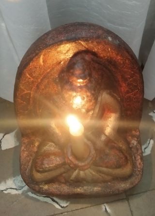 Buda GRANDE de Terracota, portavelas (35 cm alto)
