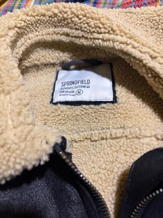 Cazadora Springfield Talla M Negra Borrego