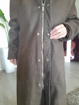 Abrigo auténtico Loewe Piel Napa Cordero Talla 50
