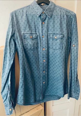 Camisa Desigual Hombre Azul Estampada