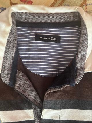 Polo Massimo Dutti Rayas Marrón y Blanco