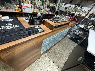 Banco bar e retrobanco legno e ferro