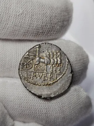 Moneda Romana Original Denario Plata 87 a.C.