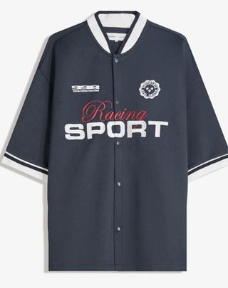 Camiseta azul racing Bershka - Talla M