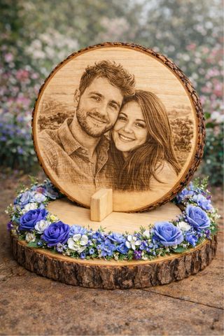 Grabado láser personalizado en madera de pino