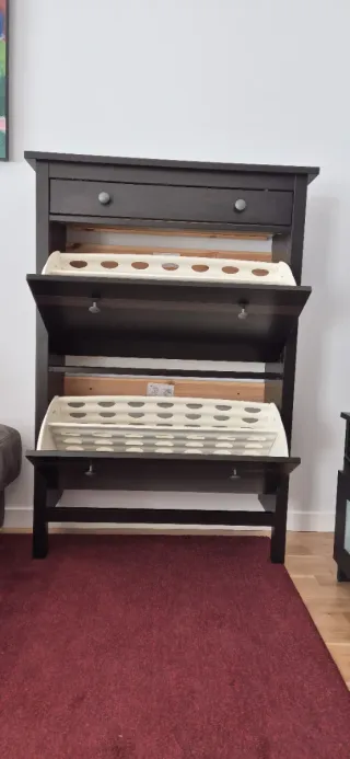 Zapatero Hemnes Ikea Negro-Marrón