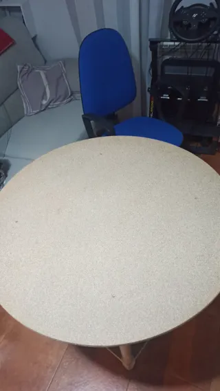 Mesa camilla redonda tela floral y el cristal