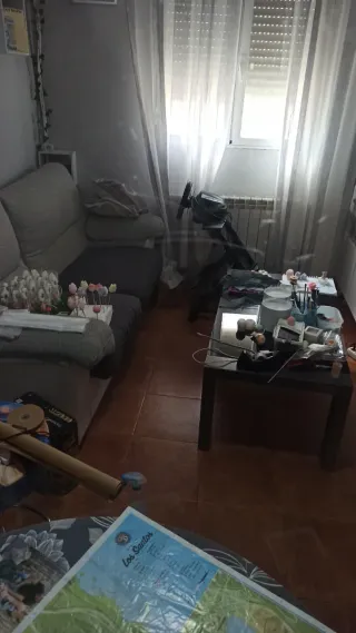 Mesa camilla redonda tela floral y el cristal