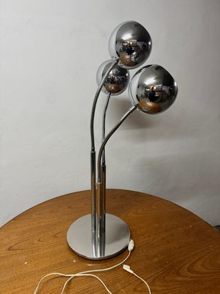 Lámpara Estiluz Años 70 Esfera Cromada