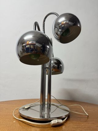 Lámpara Estiluz Años 70 Esfera Cromada