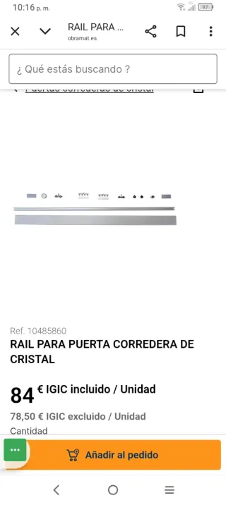 Puerta corredera de cristal nueva