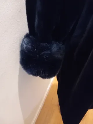 Abrigo pelo sintético azul marino T.46