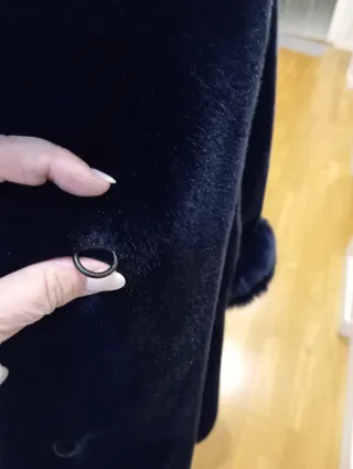 Abrigo pelo sintético azul marino T.46