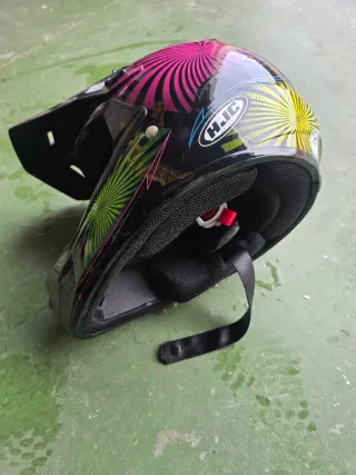 Casco HJC Motocross Enduro Negro Rosa