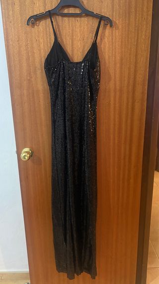 Vestido fiesta lentejuelas negro