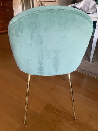 Vendo 6 sillas de comedor de terciopelo y metal