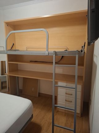 Litera con Escritorio Madera y Metal