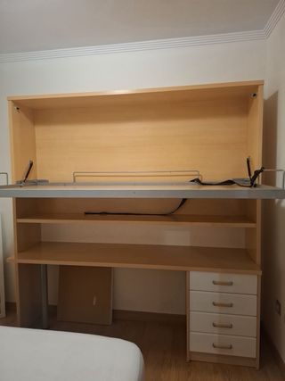 Litera con Escritorio Madera y Metal