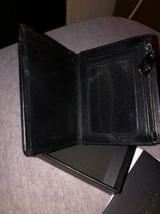 Monedero Billetera Guess Cuero Negro