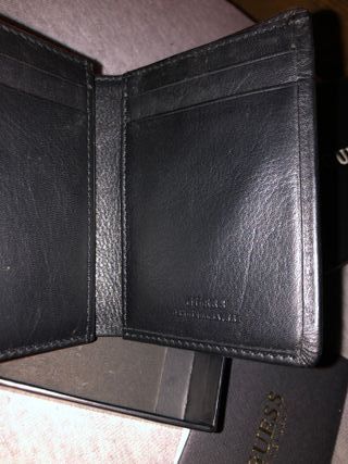 Monedero Billetera Guess Cuero Negro