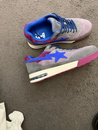 BAPE Tenis Hombre Originales Gris Púrpura