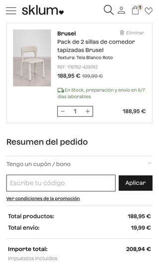 2 Sillas Sklum Borreguito NUEVAS