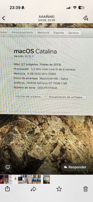 Apple iMac 27 Plata con teclado y ratón originales