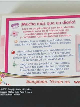 Imagina: Tu Diario Secreto Nintendo DS